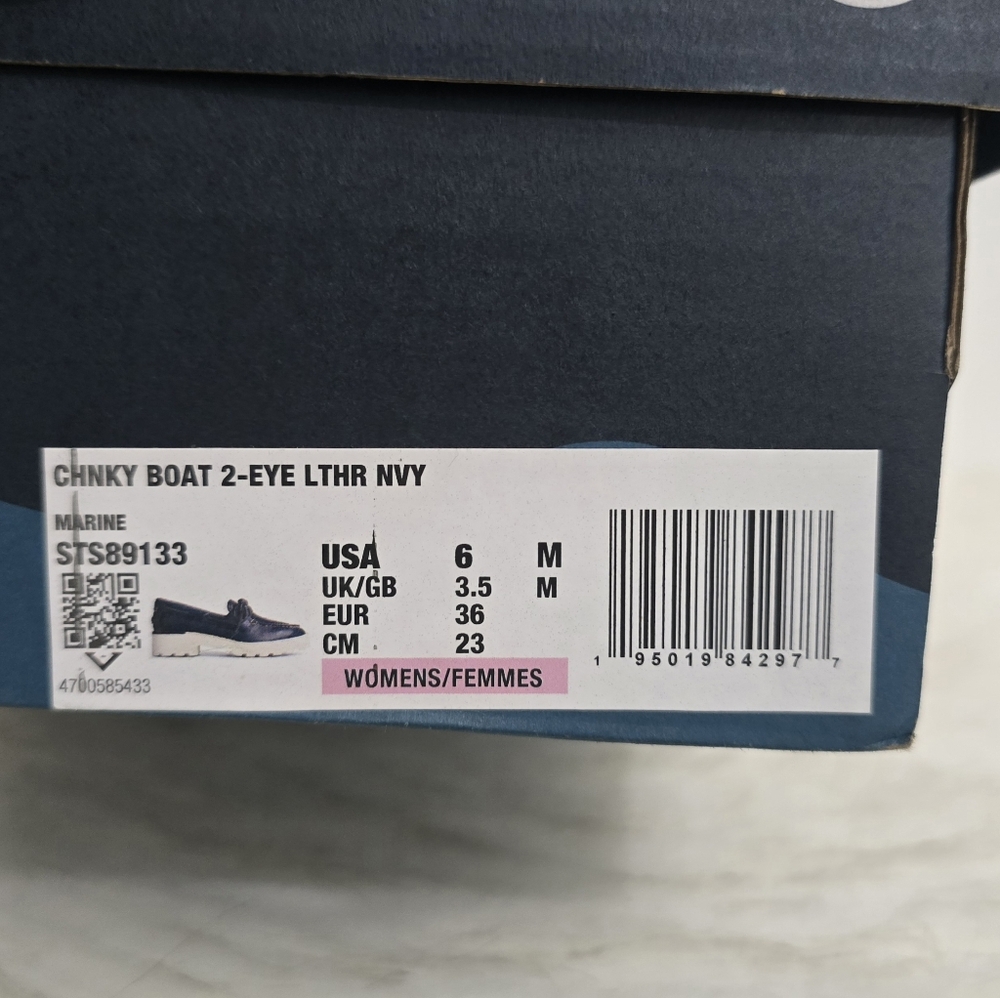 Sperry Chunky Boat Shoes Women's 6 Navy - Picture 5 of 5